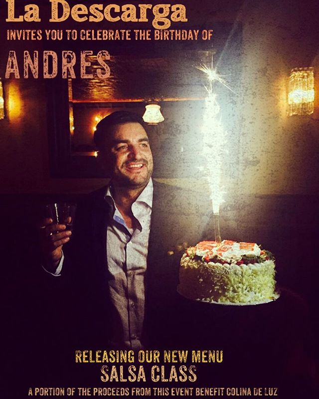 La Descarga invites you to join us on 9/13/16 Tuesday  as we celebrate the birthday of our fearless leader Mr.Andres Langhans ... The night will feature our salsa class at 8:30pm following our amazing salsa band @danielylaguajira with two surprise burlesque shows and presenting our new cocktail menu 
A portion of the proceeds for this event will benefit Colina De Luz Orphanage in TJ.. Get your reservations in today, and we can't wait to see you tomorrow night!! www.ladescargala.com 
#Birthday #Celebration #LaDescarga #La #NewMenu #HappyBirthday #LetsGetDown #Speakeasy #Hollywood #SalsaClass