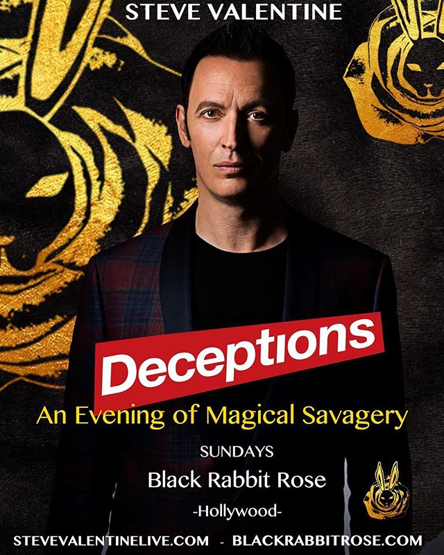 Starting next Sunday June 25th we are proud to be presenting the incredible Magician-STEVE VALENTINE! Show times will be promptly at 3pm & 7pm . You do not want to miss A Night of Magical Savagery @stevevalentine @blackrabbitrose @houstonhospitality