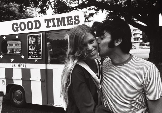 Good Times is for Lovers  Happy hour 5/8pm, DJ & Dancing til 2️ #houstonhospitality #happyhour #hollywood #dancing #1970s #photoediting #film #blackandwhite #yum