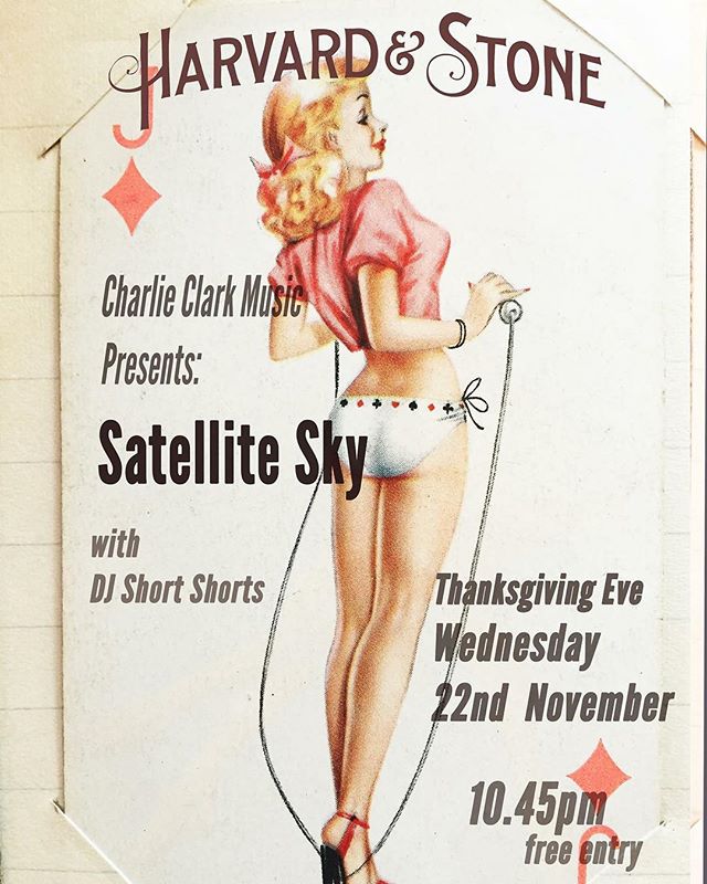 Join us tonight at @harvardandstone for our pre-thanksgiving rager!! Music from @satellitesky and @djshortshorts will spinning all your favorite jams all night long! Hosted by @charlieclarkmusic & @pluckyeah #harvardandstone #houstonhospitality #hollywood #idratherhaveabottleinfrontofmethanafrontallobotomy